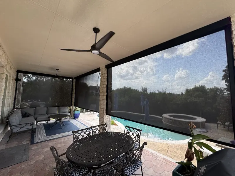 Shades of Texas patio shade installation